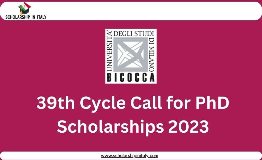 PhD Scholarship in Italy Bicocca University